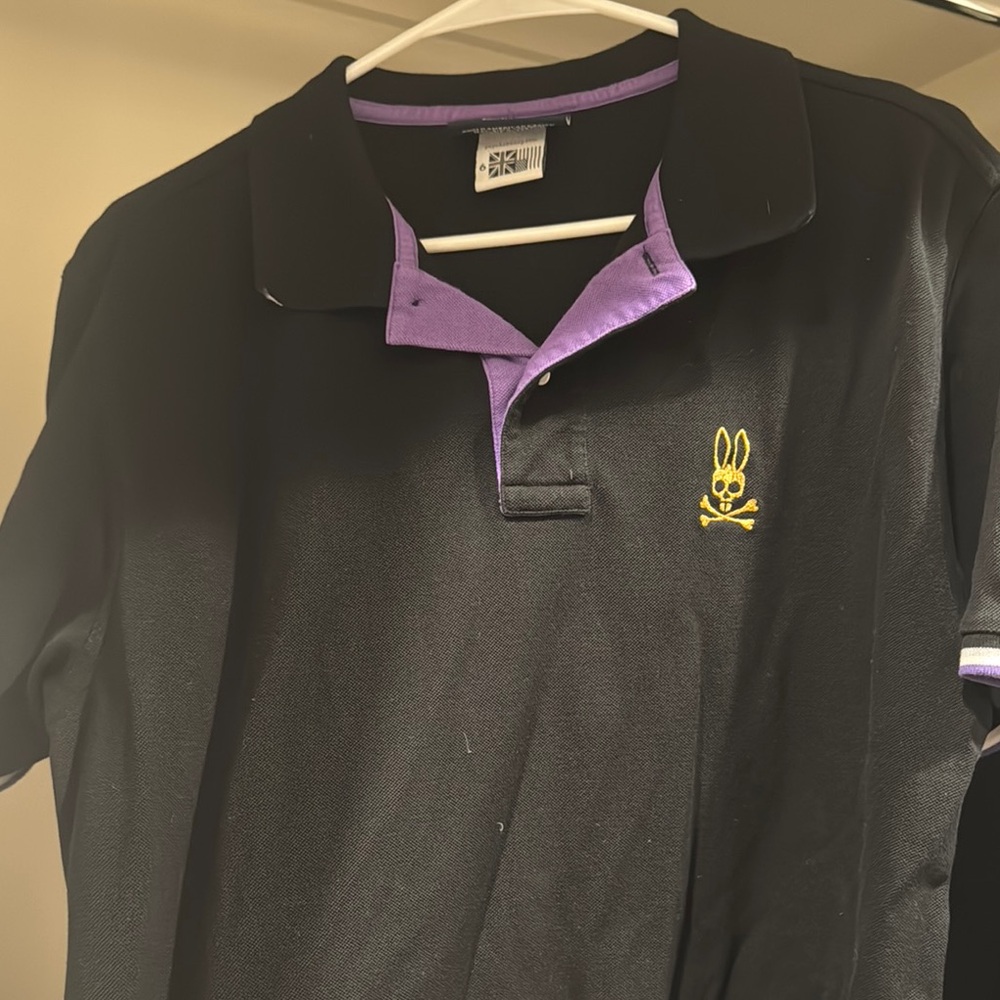 Men's Black psycho bunny polo